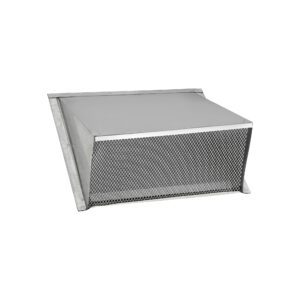 Galvanized Steel Wall Exhaust Hood Exhaust Vent - Spring Damper - Screen - Flush Mount - Closed