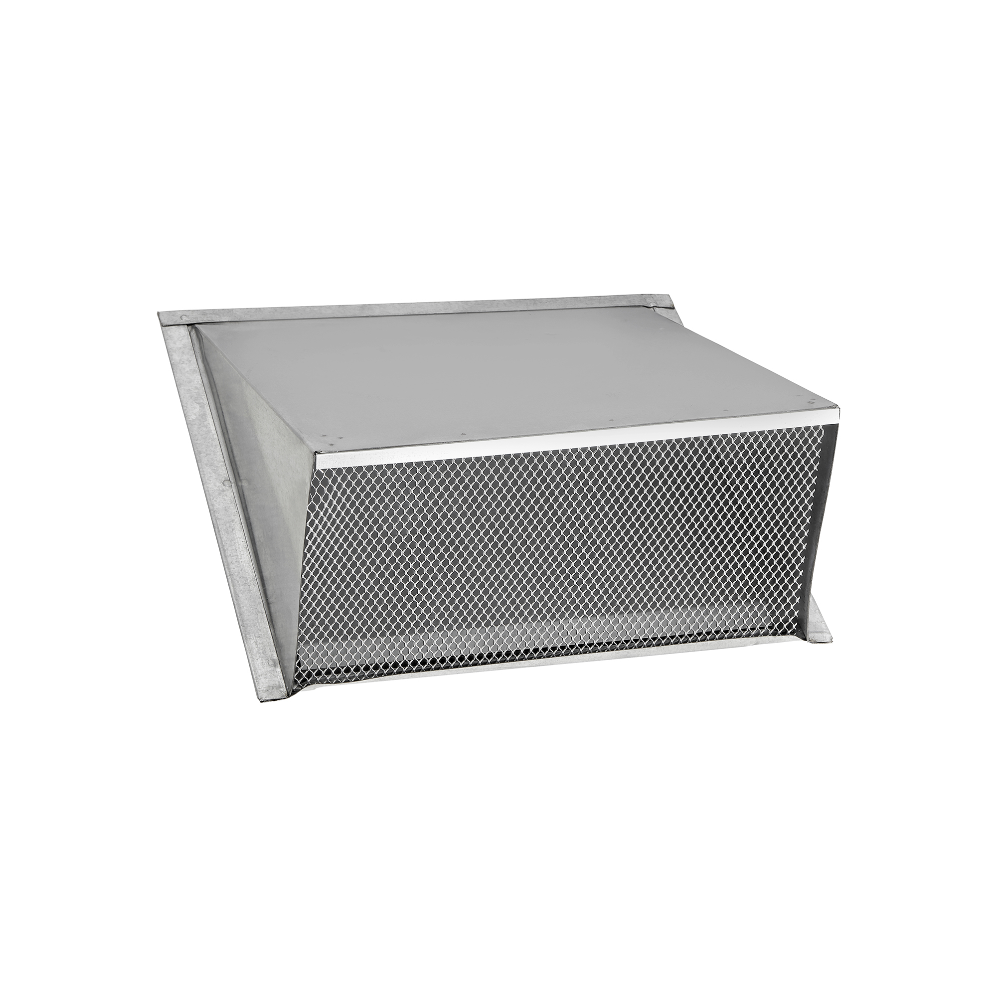 Galvanized Steel Wall Exhaust Hood Exhaust Vent - Spring Damper - Screen - Flush Mount - Closed