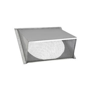 Galvanized Steel Wall Exhaust Hood Exhaust Vent - Spring Damper - Screen - Flush Mount - Opened