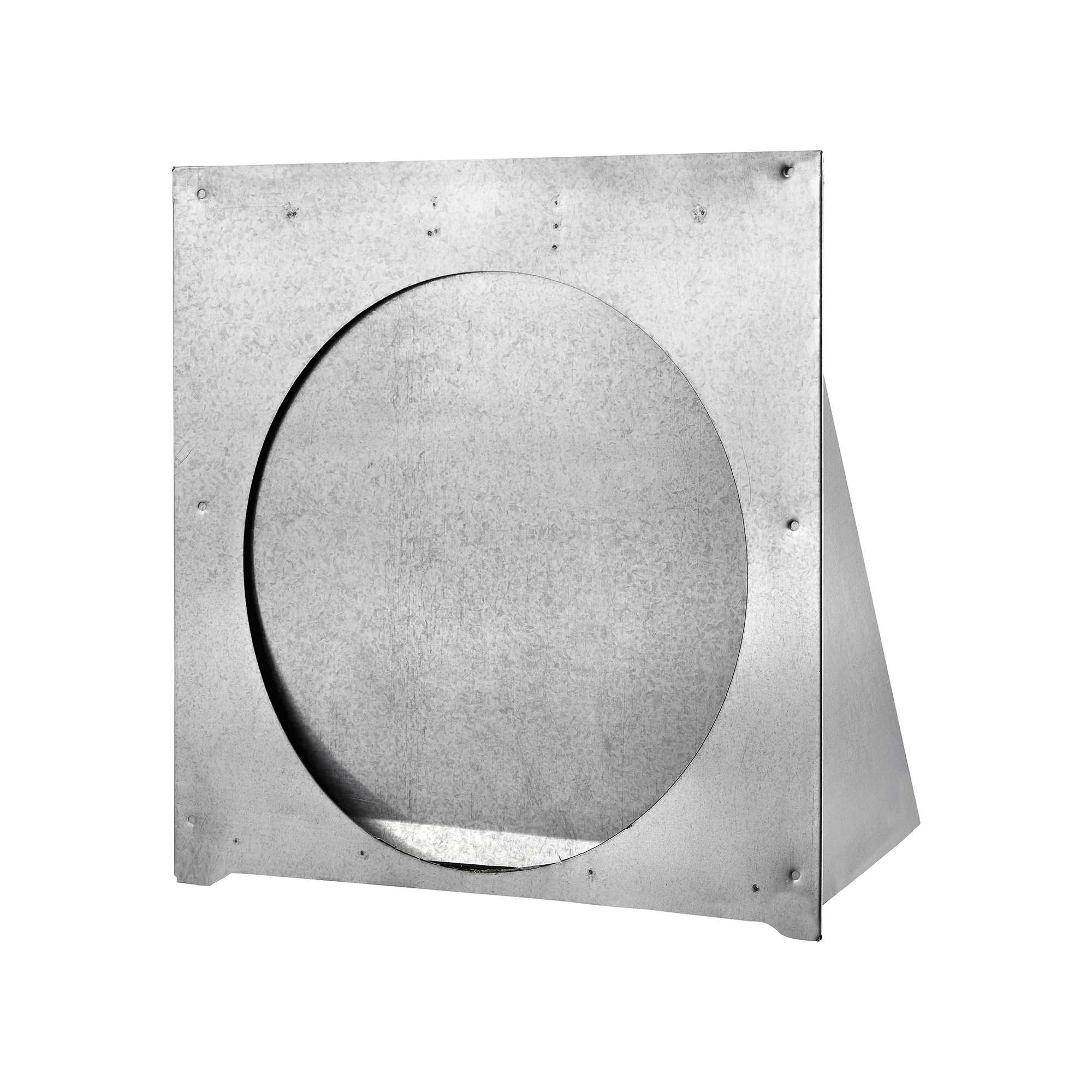 588GSNT-06 Galvanized Steel Wall Exhaust Hood Exhaust Vent - Spring Damper - Screen - Flush Mount - Back