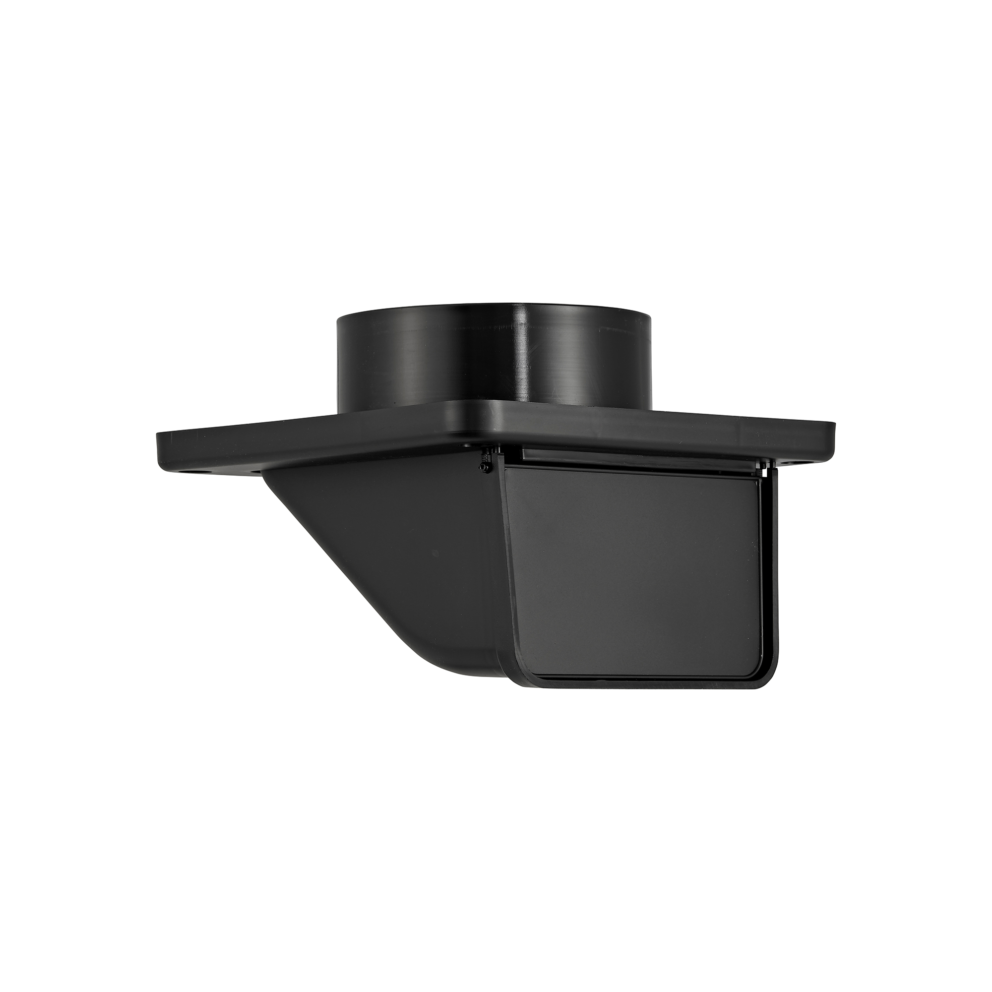 Black Plastic Soffit Continuous Run Bath Fan Exhaust Vent - Damper - Screen - Closed