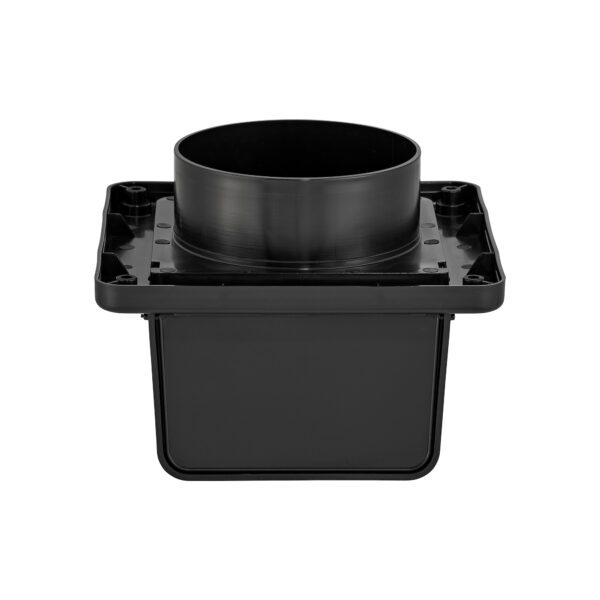 Black Plastic Soffit Continuous Run Bath Fan Exhaust Vent - Damper - Screen - Front