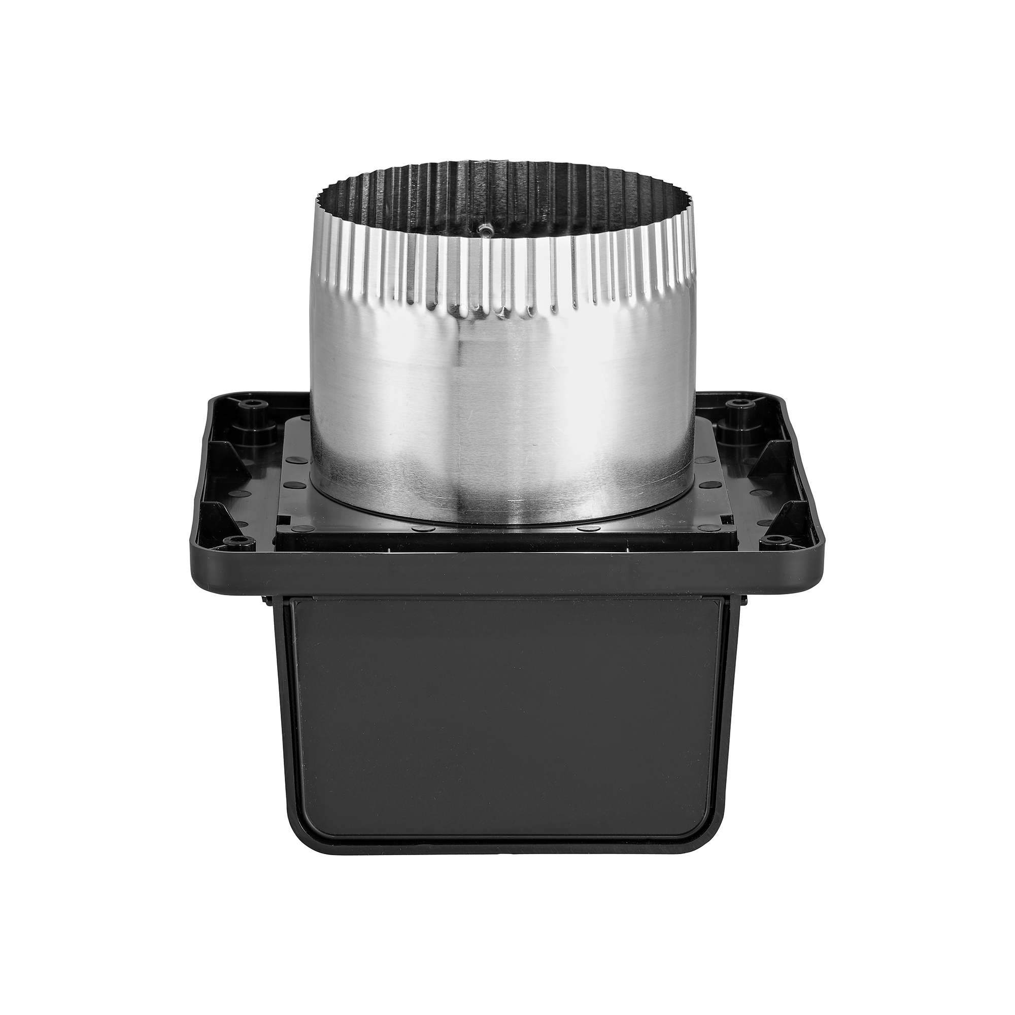 143BLSTP-03 Black Plastic Soffit Continuous Run Bath Fan Exhaust Vent - Damper - Screen - 3 inch Pipe - Front