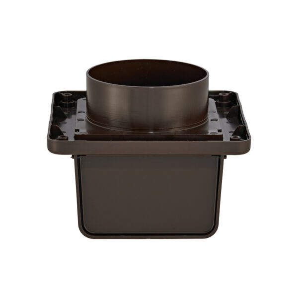Brown Plastic Soffit Continuous Run Bath Fan Exhaust Vent - Damper - Screen - Front