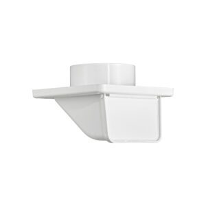 White Plastic Soffit Continuous Run Bath Fan Exhaust Vent - Damper - Screen - Closed