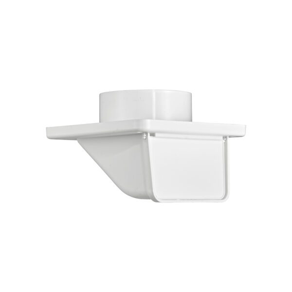 White Plastic Soffit Continuous Run Bath Fan Exhaust Vent - Damper - Screen - Closed