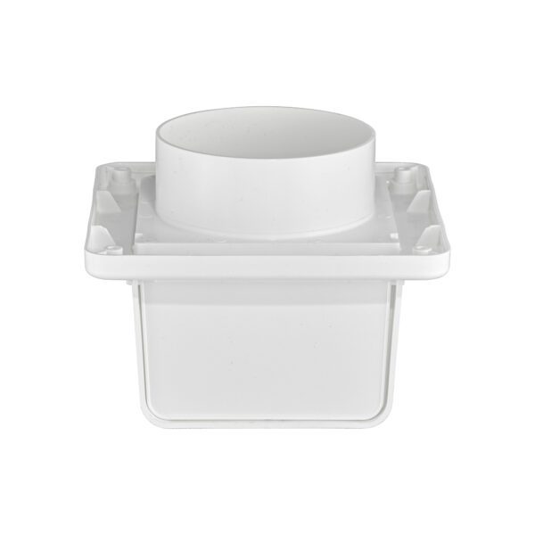 White Plastic Soffit Continuous Run Bath Fan Exhaust Vent - Damper - Screen - Front