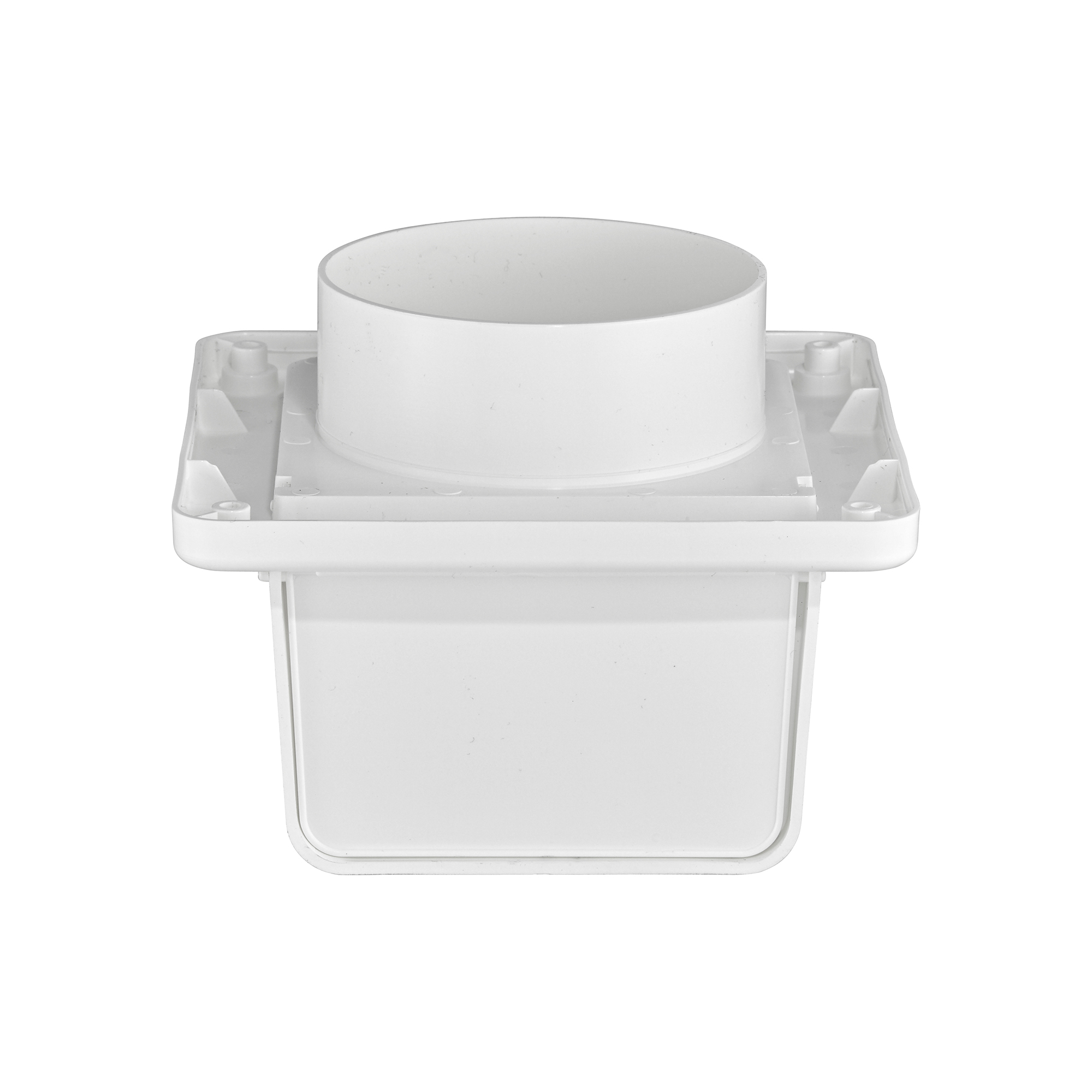 White Plastic Soffit Continuous Run Bath Fan Exhaust Vent - Damper - Screen - Front
