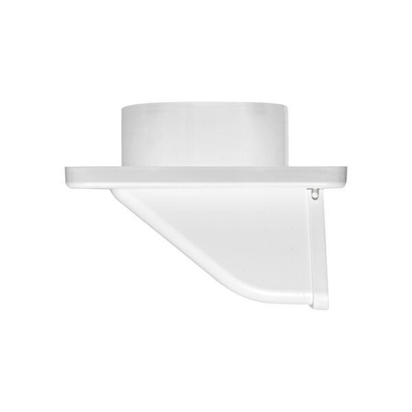White Plastic Soffit Continuous Run Bath Fan Exhaust Vent - Damper - Screen - Side