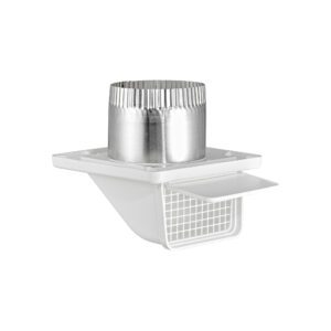 White Plastic Soffit Continuous Run Bath Fan Exhaust Vent - Damper - Screen - 3 inch Pipe - Opened
