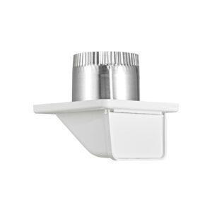 White Plastic Soffit Continuous Run Bath Fan Exhaust Vent - Damper - Screen - 3 inch Pipe - Closed