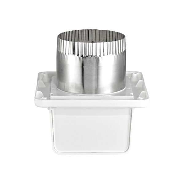 White Plastic Soffit Continuous Run Bath Fan Exhaust Vent - Damper - Screen - 3 inch Pipe - Front