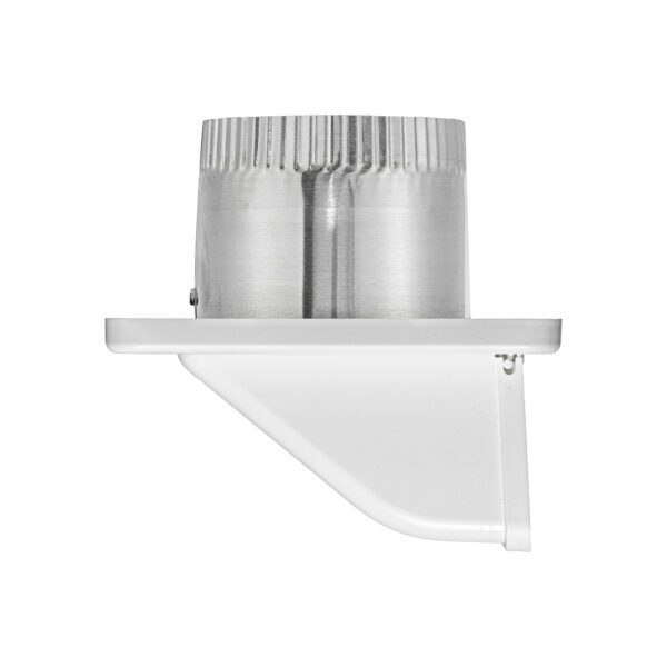 White Plastic Soffit Continuous Run Bath Fan Exhaust Vent - Damper - Screen - 3 inch Pipe - Side