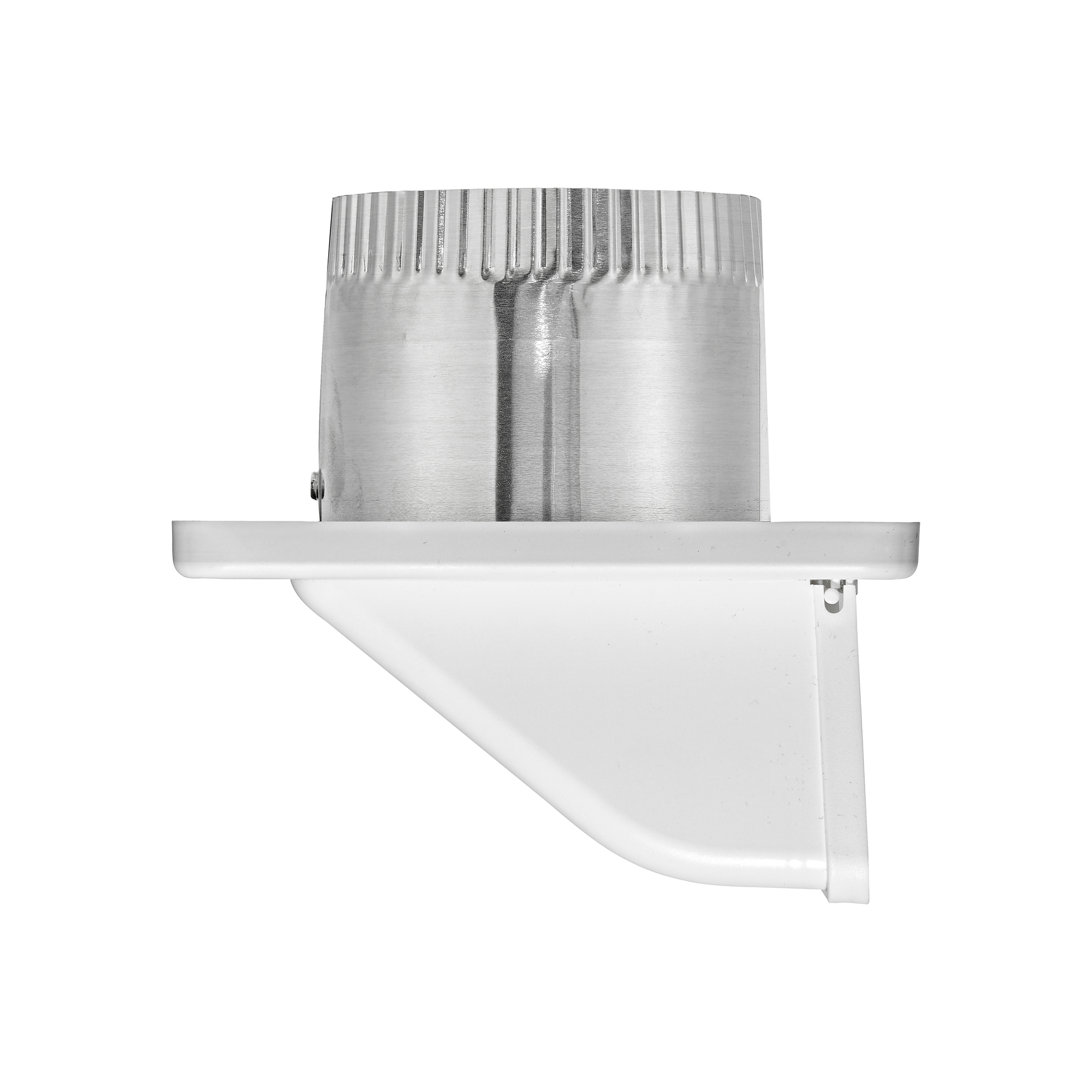 143WSTP-04 White Plastic Soffit Continuous Run Bath Fan Exhaust Vent - Damper - Screen - 3 inch Pipe - Side