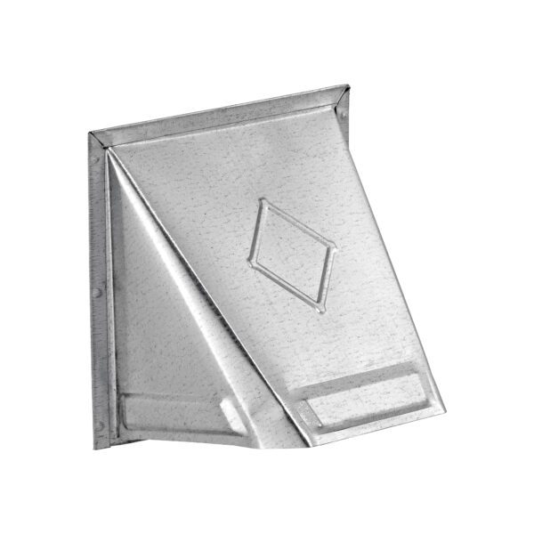 Galvanized Steel Wall Exhaust Dryer Vent Hood - Damper - Flush Mount - Front