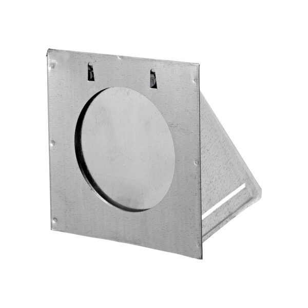 Galvanized Steel Wall Exhaust Dryer Vent Hood - Damper - Flush Mount - Back