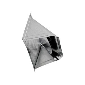 Galvanized Steel Wall Exhaust Bath Fan Vent Hood - Damper - 1/8 inch Bug Screen - Flush Mount - Opened
