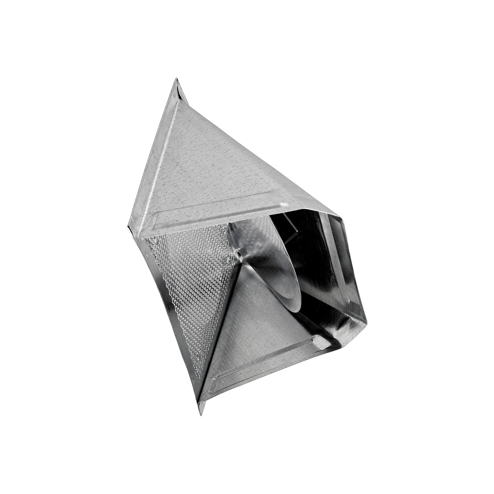 Galvanized Steel Wall Exhaust Bath Fan Vent Hood - Damper - 1/8 inch Bug Screen - Flush Mount - Opened