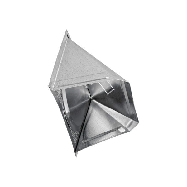 Galvanized Steel Wall Exhaust Bath Fan Vent Hood - Damper - 1/8 inch Bug Screen - Flush Mount - Closed