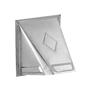 Galvanized Steel Wall Exhaust Bath Fan Vent Hood - Damper - 1/8 inch Bug Screen - Flush Mount - Front