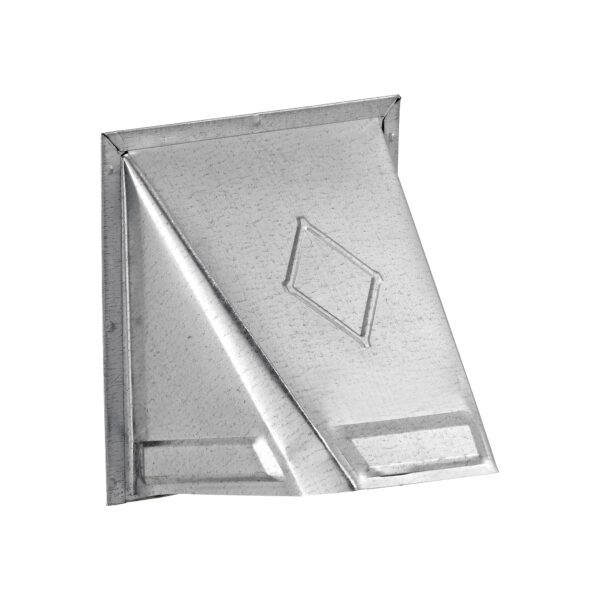 Galvanized Steel Wall Exhaust Bath Fan Vent Hood - Damper - 1/8 inch Bug Screen - Flush Mount - Front