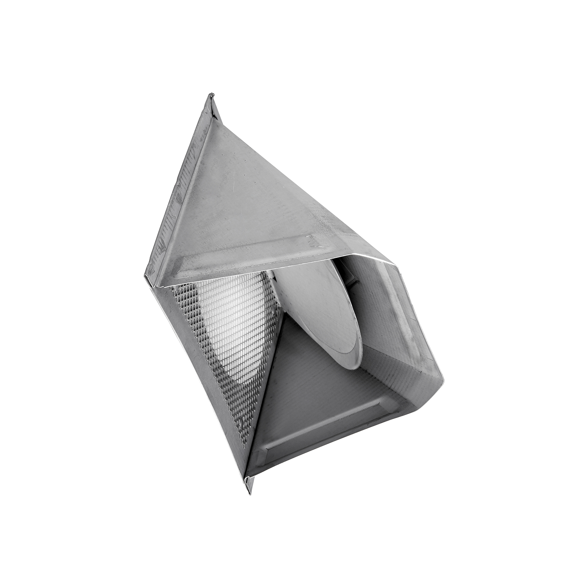 Paint Grade Steel Wall Exhaust Bath Fan Vent Hood - Damper - 1/8 inch Bug Screen - Flush Mount - Opened