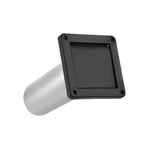 Black Plastic Wall Exhaust Single Flap Bath Vent - Bug Screen - 11 inch Pipe - Closed