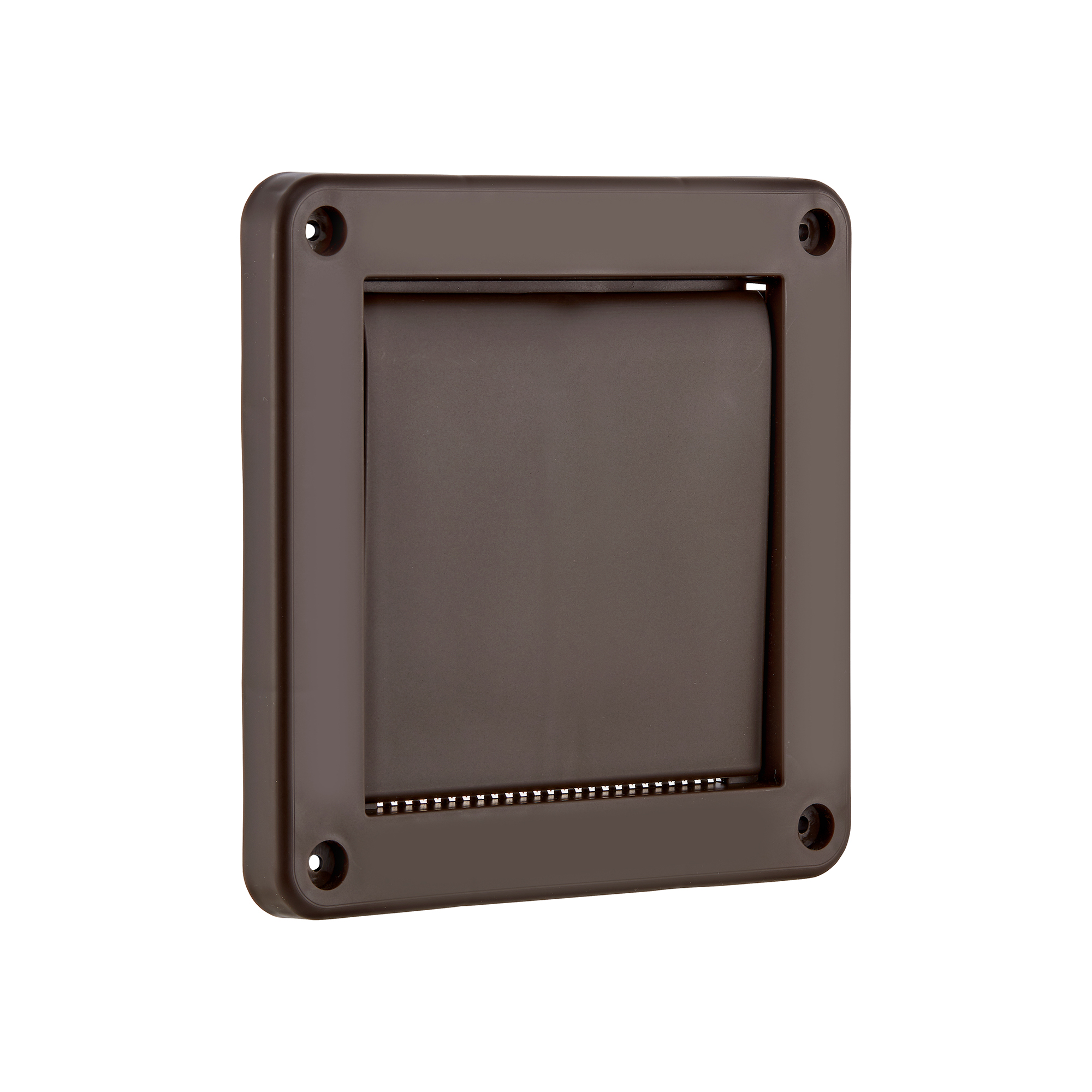 1422BS-02 Brown Plastic Wall Exhaust Single Flap Bath Vent - Bug Screen - Closed
