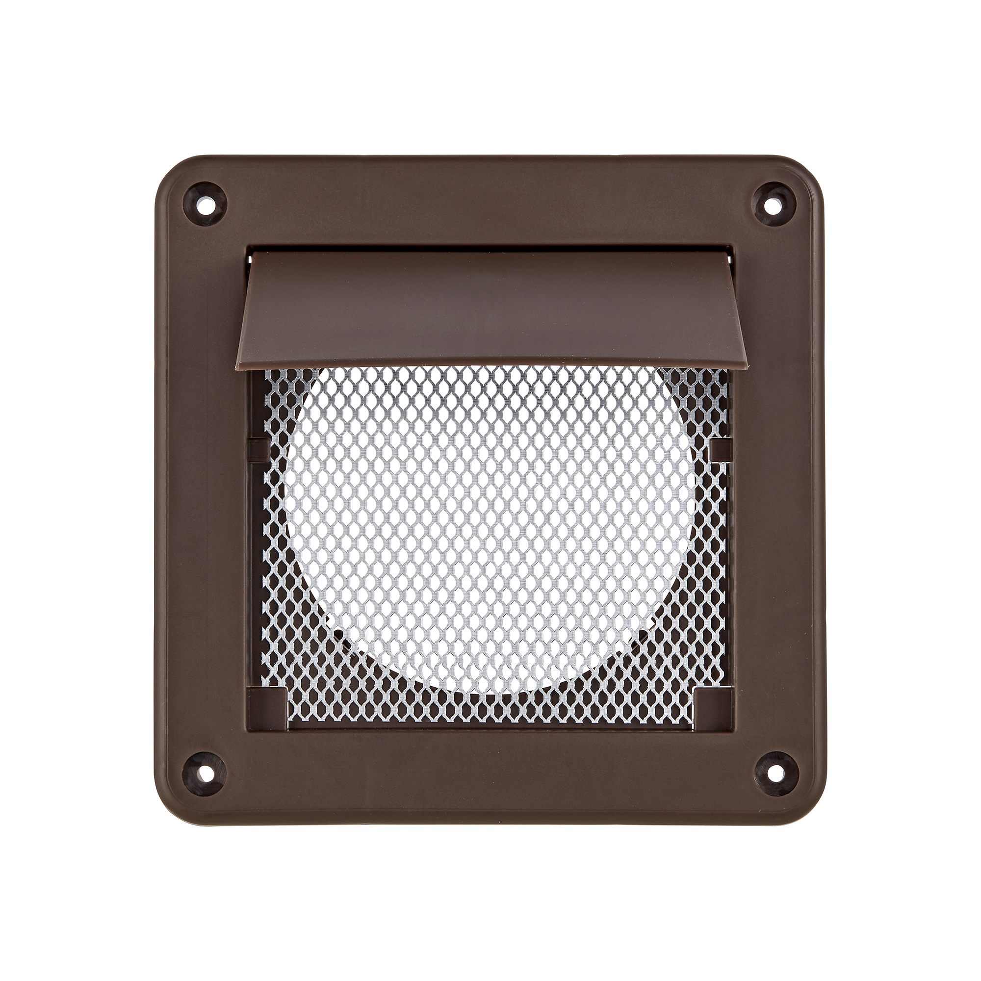 1422BS-03 Brown Plastic Wall Exhaust Single Flap Bath Vent - Bug Screen - Front Opened
