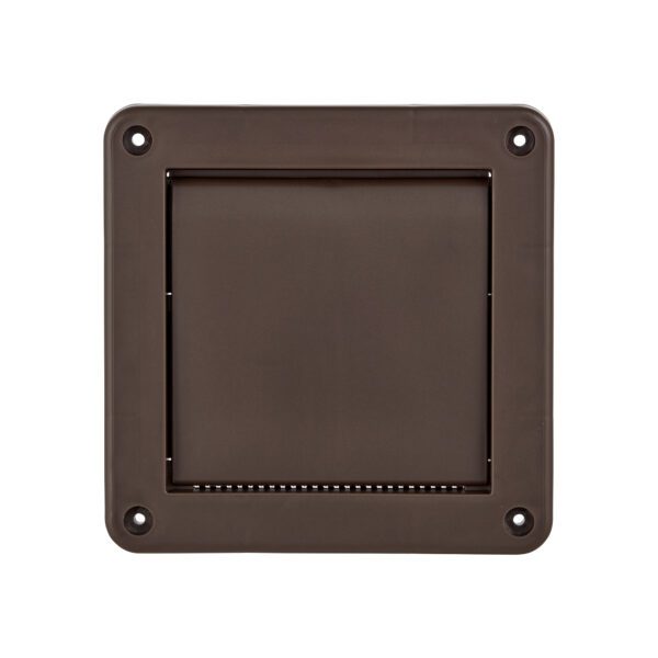 Brown Plastic Wall Exhaust Single Flap Bath Vent - Bug Screen - Front Closed