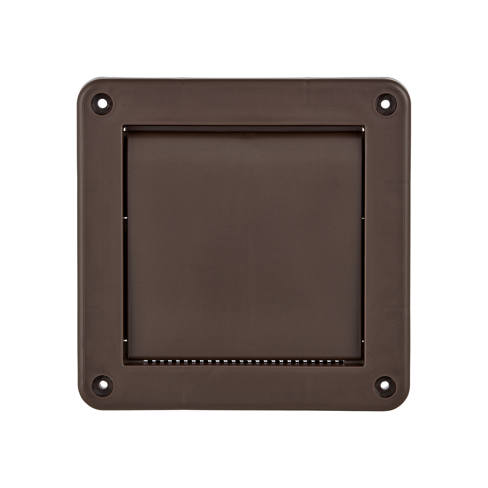 1422BS-04 Brown Plastic Wall Exhaust Single Flap Bath Vent - Bug Screen - Front Closed