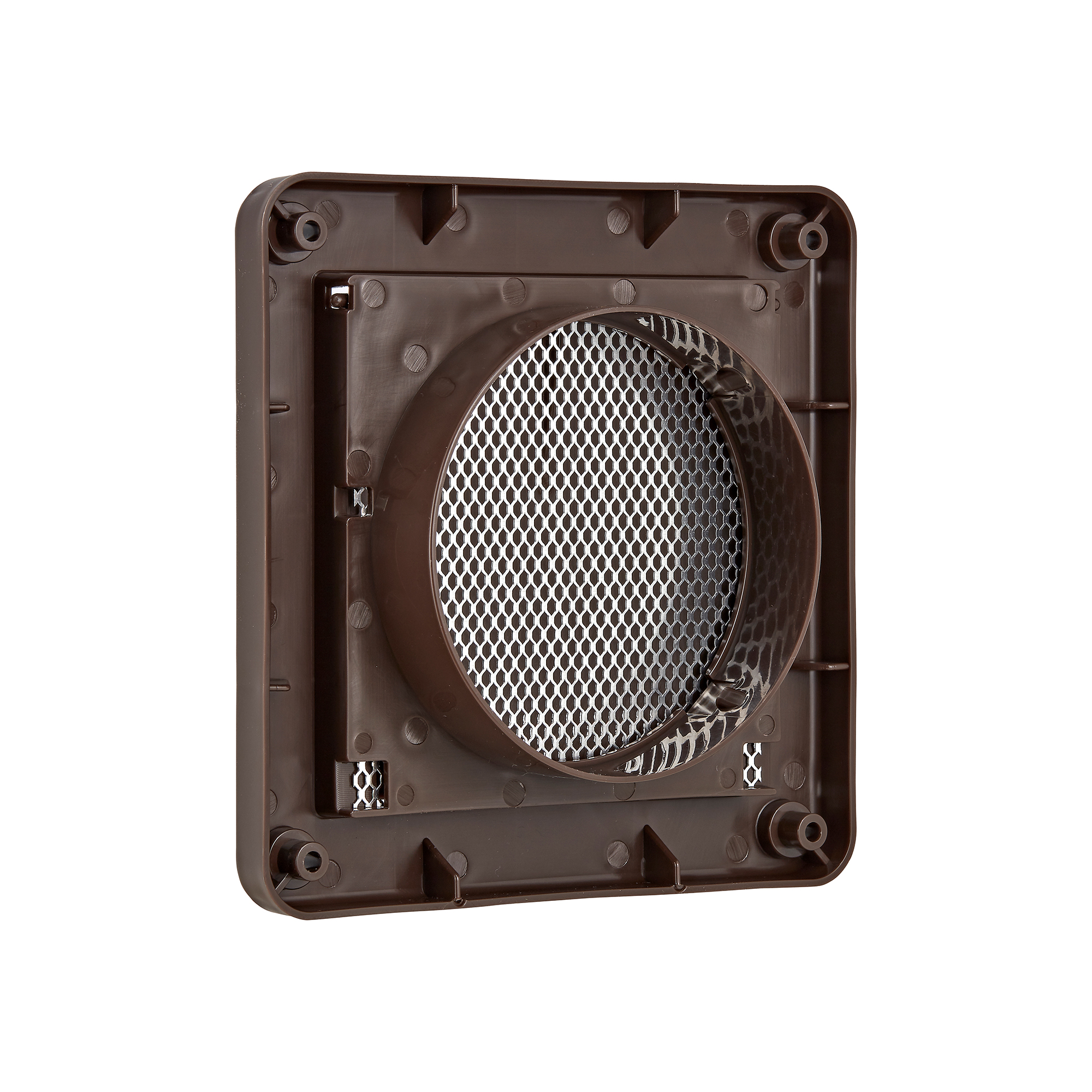 1422BS-06 Brown Plastic Wall Exhaust Single Flap Bath Vent - Bug Screen - Back