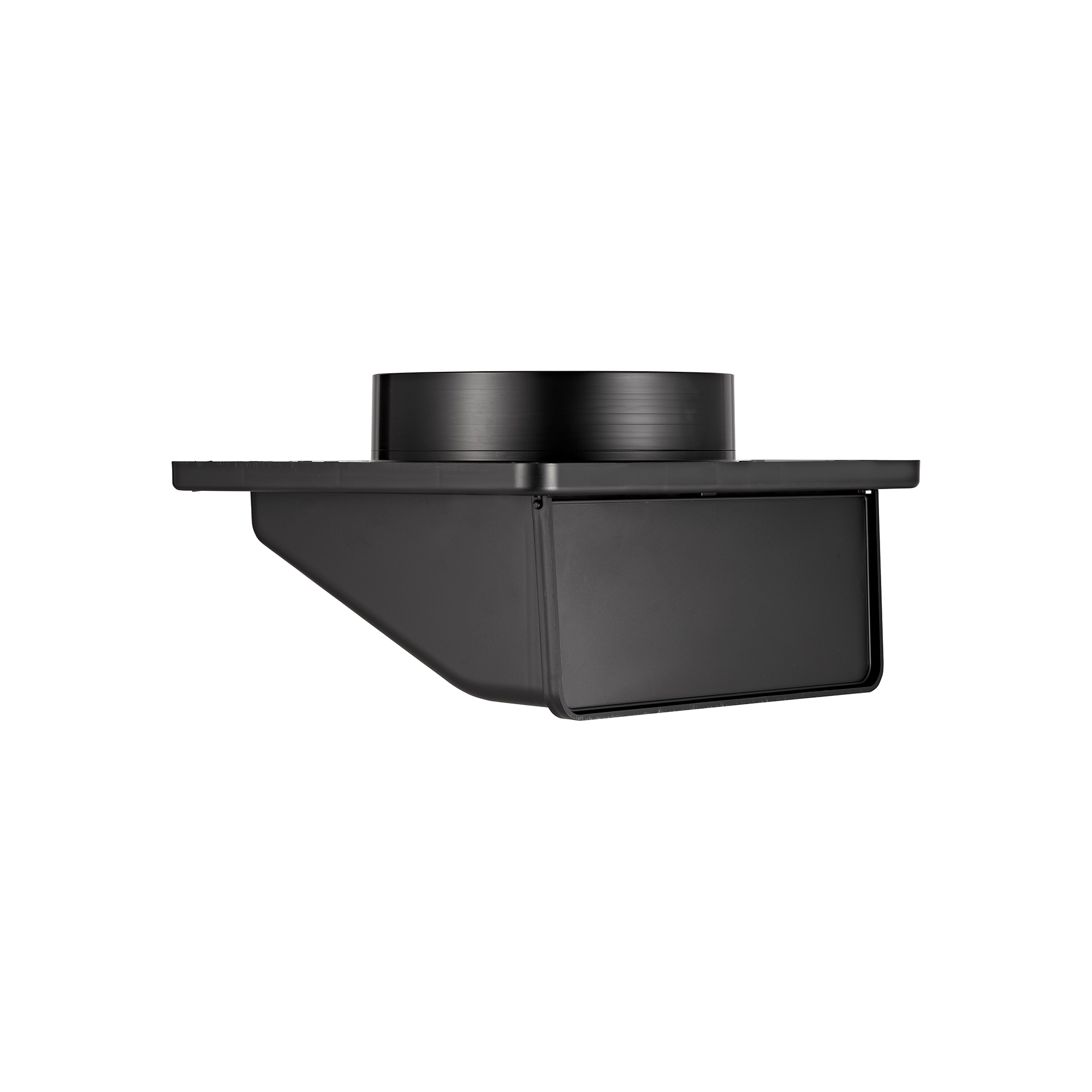 Black Plastic Soffit Continuous Run Bath Fan Exhaust Vent - Damper - Screen - Closed
