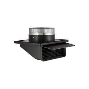 Black Plastic Soffit Continuous Run Bath Fan Exhaust Vent - Damper - Screen - 3 inch Pipe - Opened