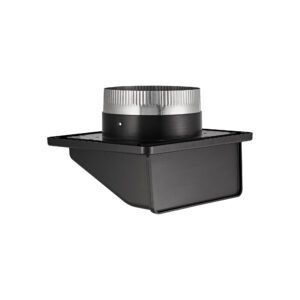 Black Plastic Soffit Continuous Run Bath Fan Exhaust Vent - Damper - Screen - 3 inch Pipe - Closed