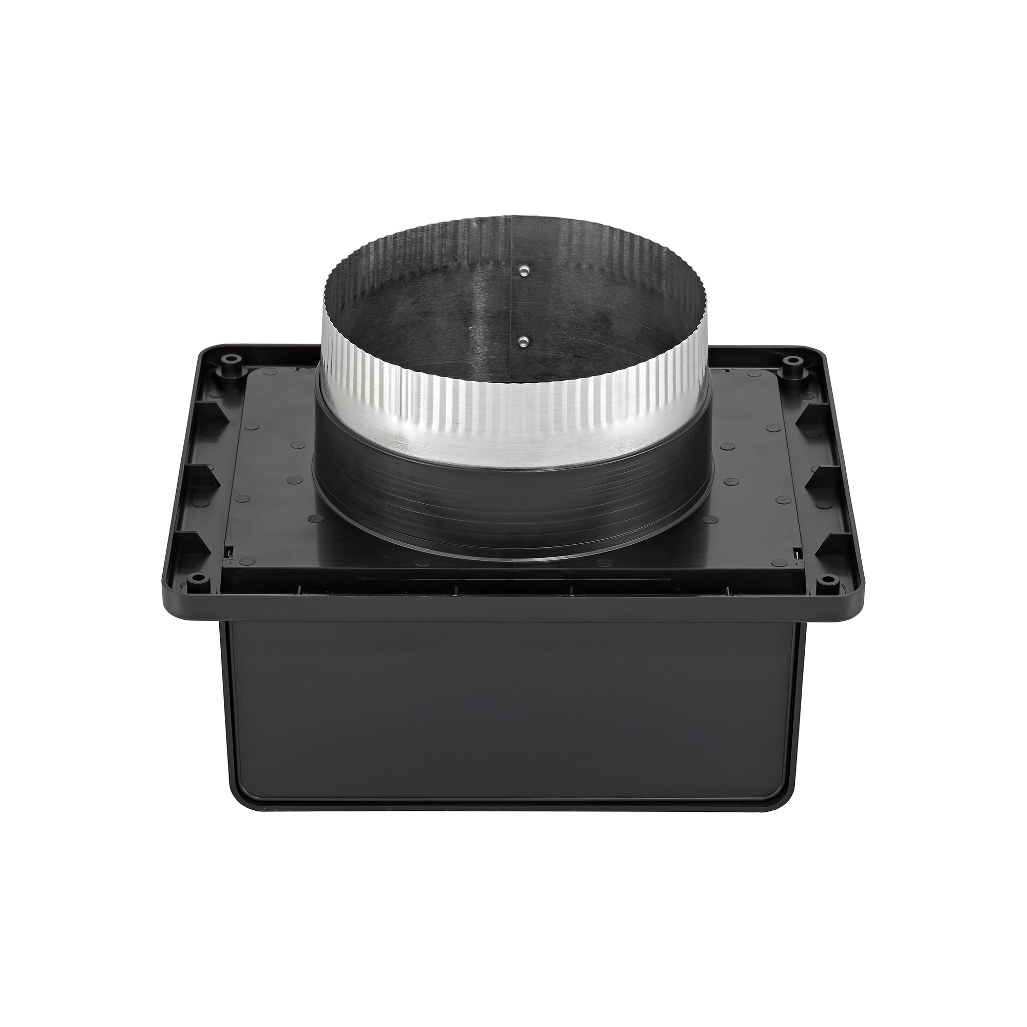 146BLSTP-03 Black Plastic Soffit Continuous Run Bath Fan Exhaust Vent - Damper - Screen - 3 inch Pipe - Front