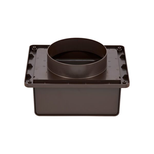 Brown Plastic Soffit Continuous Run Bath Fan Exhaust Vent - Damper - Screen - Front