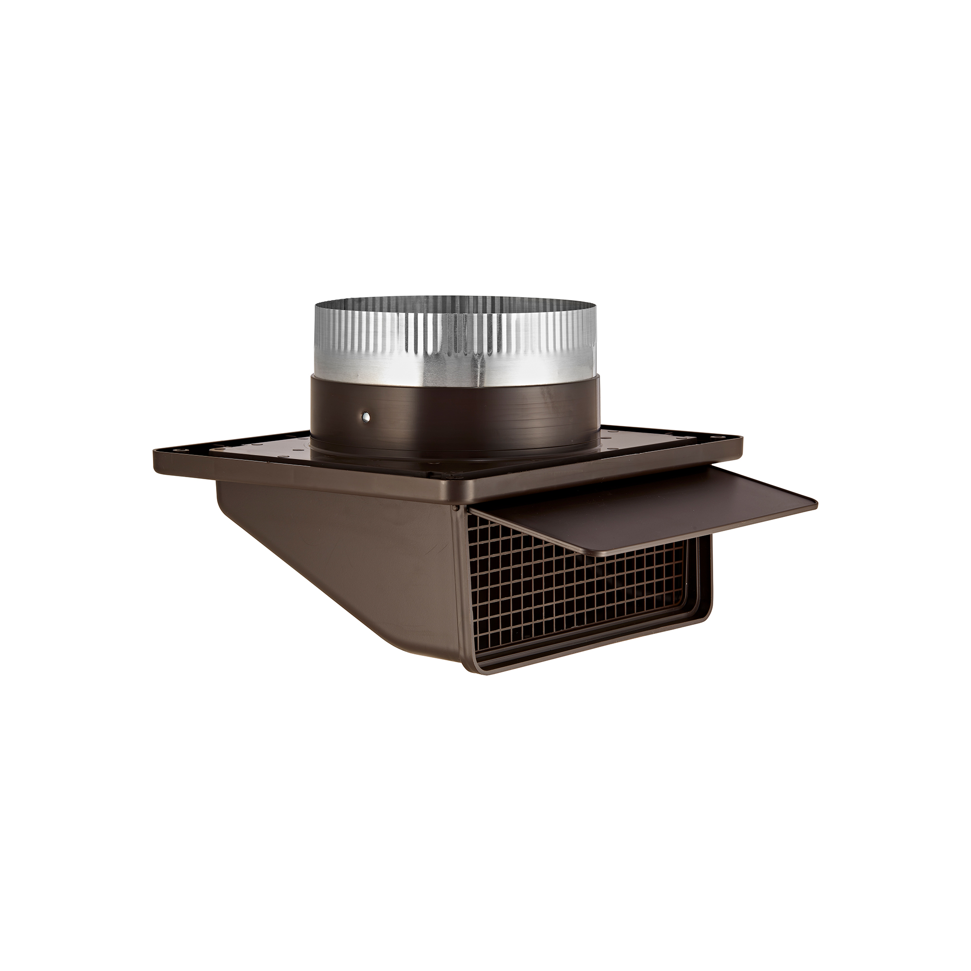 Black Plastic Soffit Continuous Run Bath Fan Exhaust Vent - Damper - Screen - 3 inch Pipe - Opened