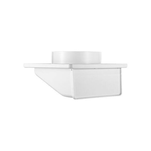 White Plastic Soffit Continuous Run Bath Fan Exhaust Vent - Damper - Screen - Closed