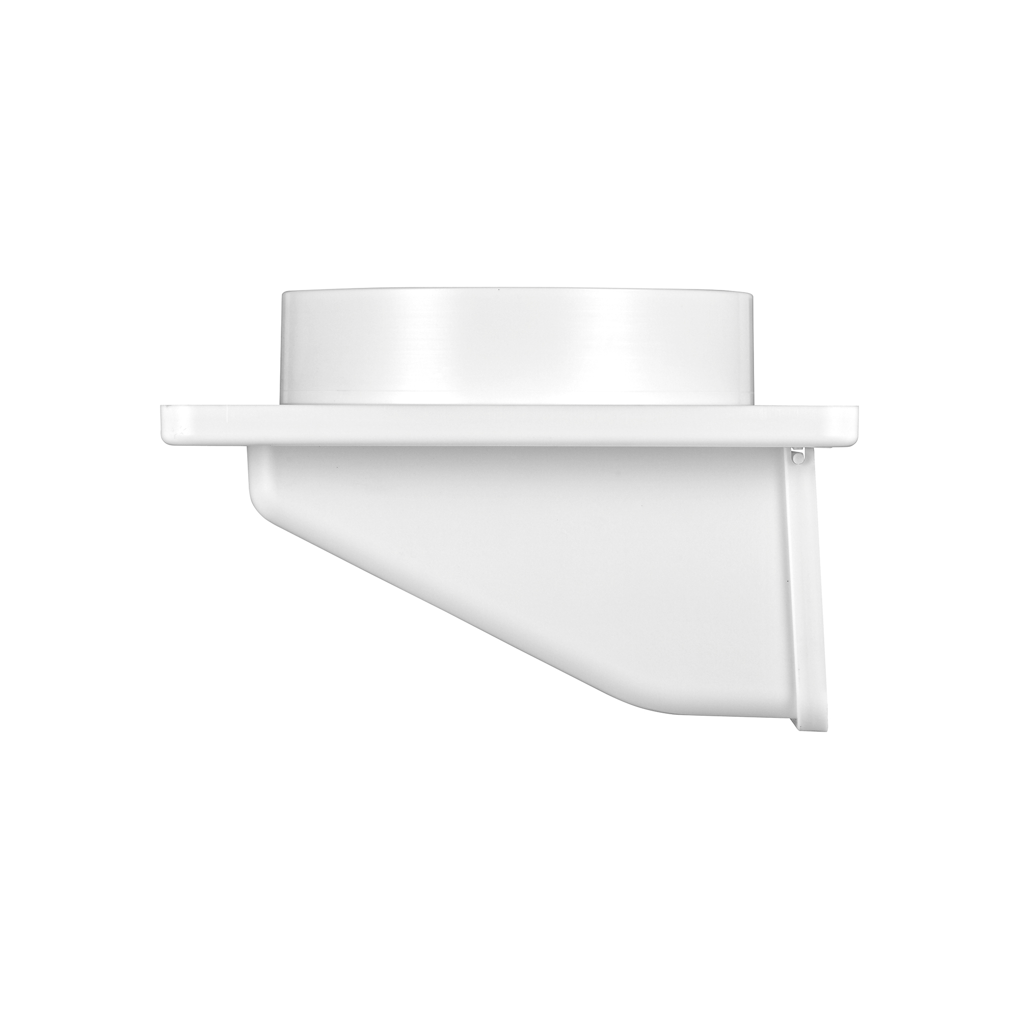 White Plastic Soffit Continuous Run Bath Fan Exhaust Vent - Damper - Screen - Side