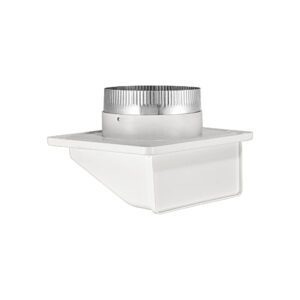 White Plastic Soffit Continuous Run Bath Fan Exhaust Vent - Damper - Screen - 3 inch Pipe - Closed