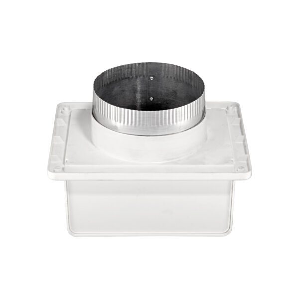 White Plastic Soffit Continuous Run Bath Fan Exhaust Vent - Damper - Screen - 3 inch Pipe - Front