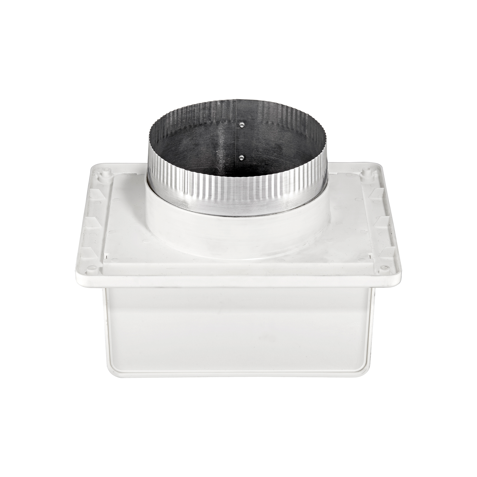 146WSTP-03 White Plastic Soffit Continuous Run Bath Fan Exhaust Vent - Damper - Screen - 3 inch Pipe - Front