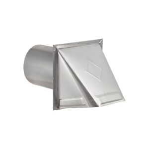 Aluminum Wall Exhaust Hood Dryer Vent - Damper - 6 inch Pipe - Front