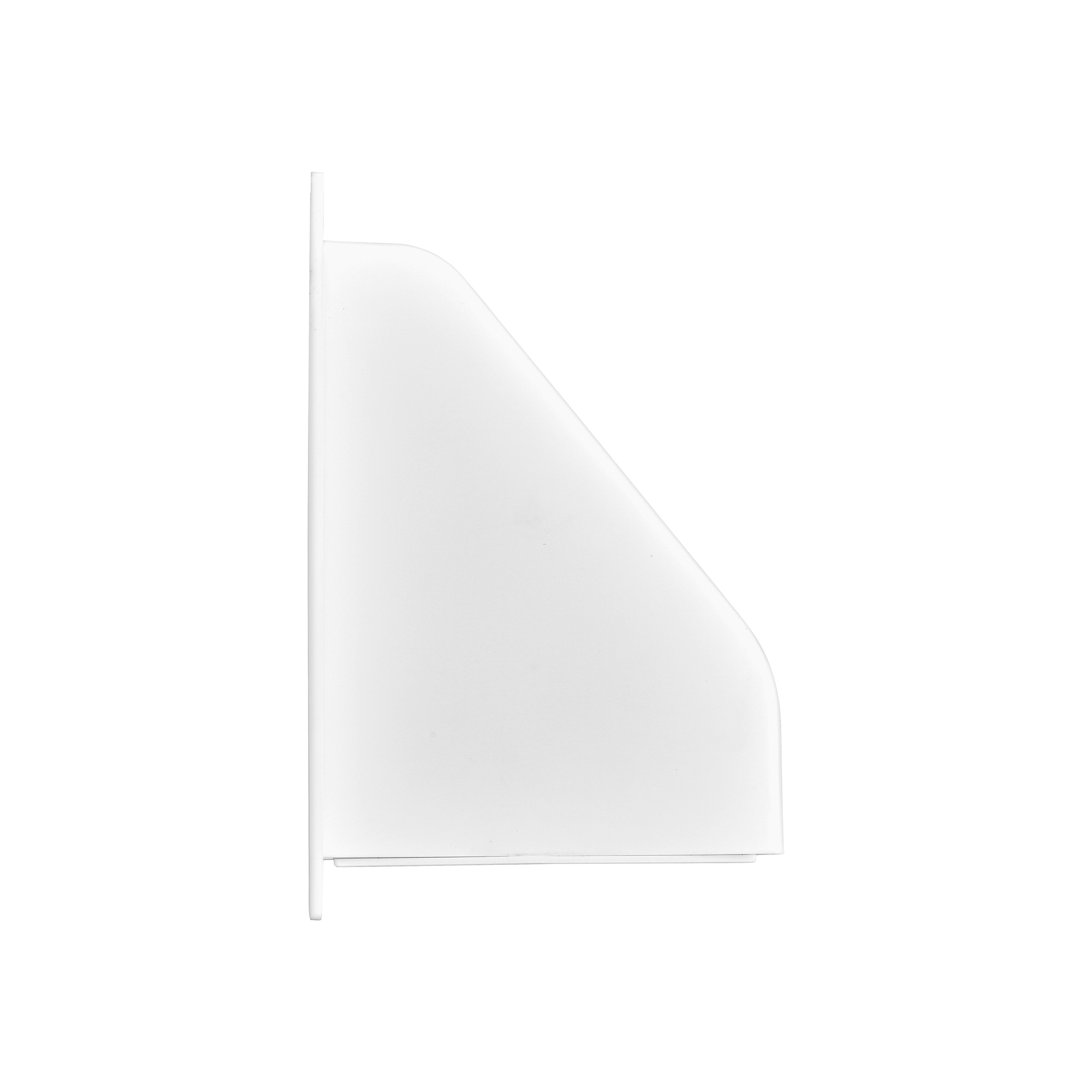 1471W-FF-NC-04 White Plastic Wall Exhaust Hood Dryer Vent - Damper - Removable Screen - Flat Flange - Flush Mount - Side