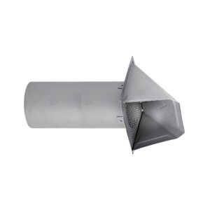 Paint Grade Steel Fresh Air Intake Vent (No Damper) 1/4 inch Wire Mesh Screen - 11 inch Pipe - Opening