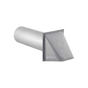 Paint Grade Steel Fresh Air Intake Vent (No Damper) 1/4 inch Wire Mesh Screen - 11 inch Pipe - Front