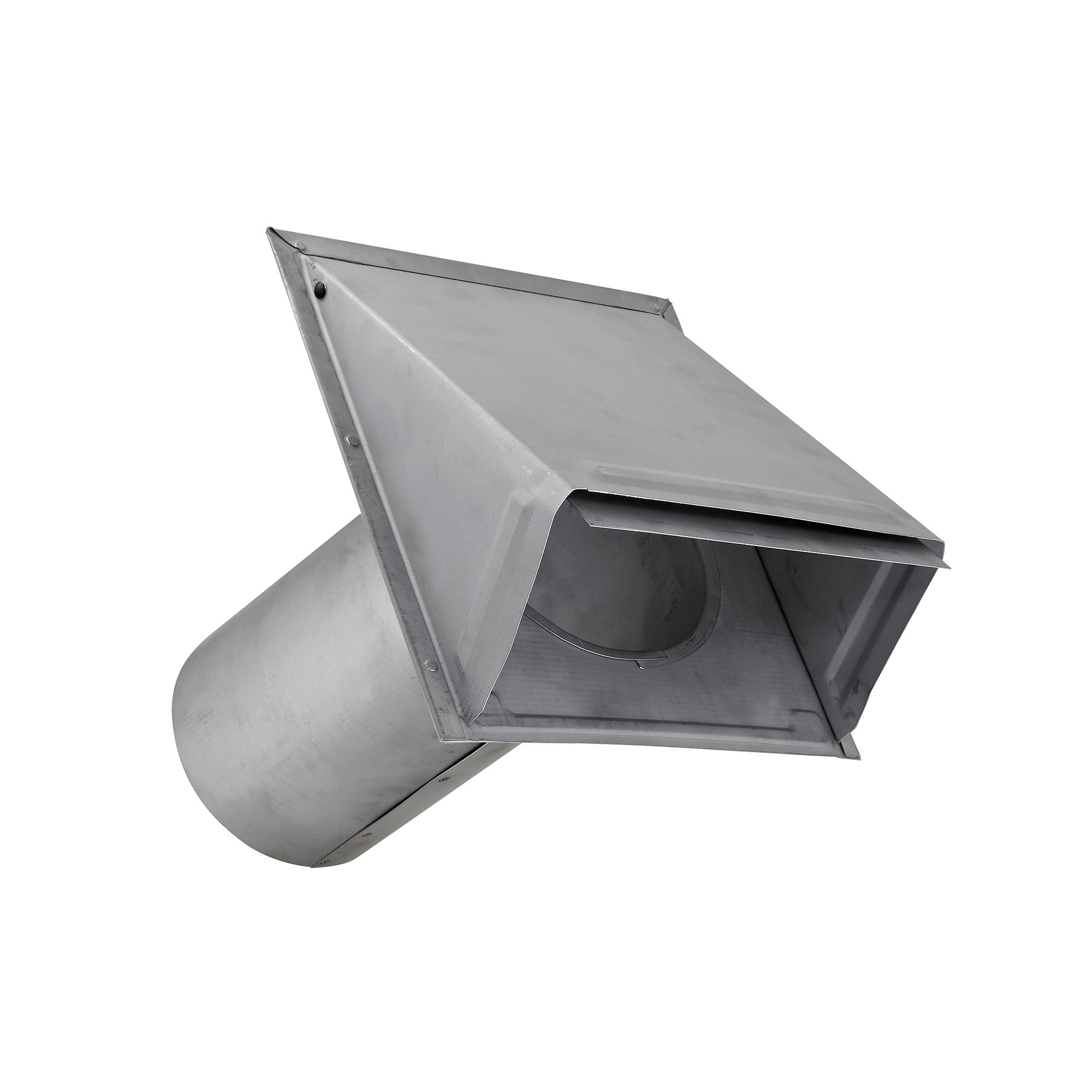 Paint Grade Steel Wall Exhaust Hood Bath Fan Vent - Spring Damper - 11 inch Pipe - Opened