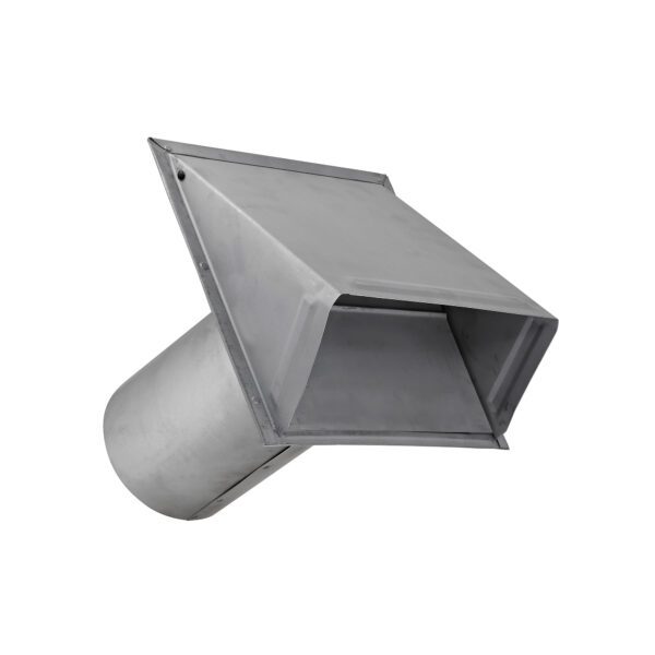 Paint Grade Steel Wall Exhaust Hood Bath Fan Vent - Spring Damper - 11 inch Pipe - Closed