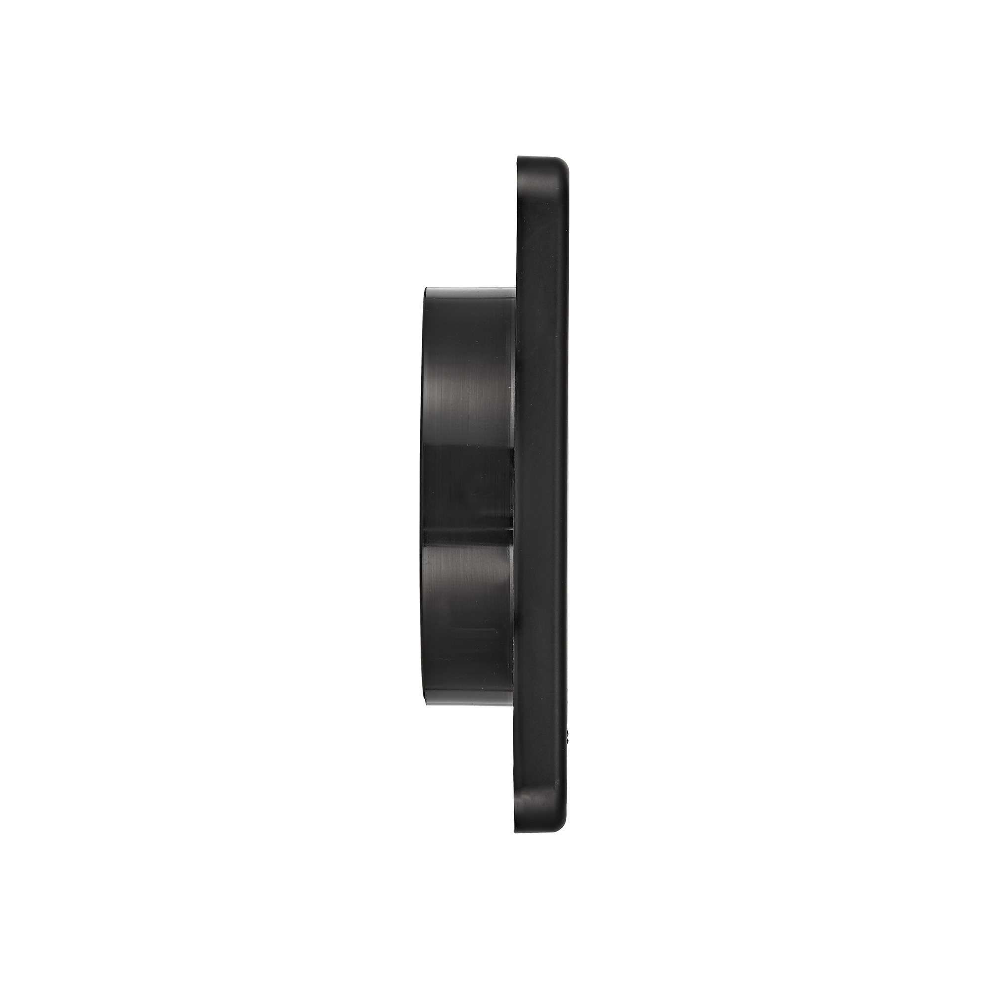 1423BLS-04 Black Plastic Wall Exhaust Vent (Louvered) - Metal Bug Screen - Side
